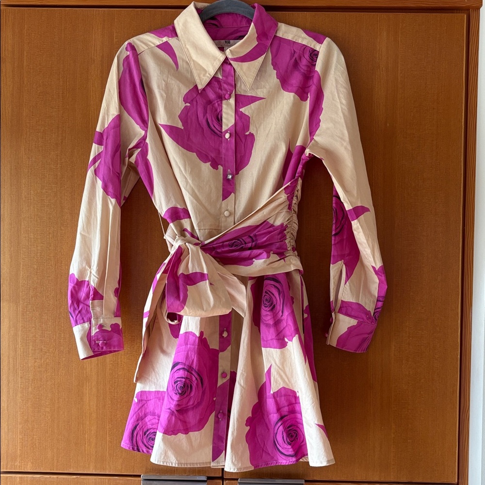 Hutch Pink and Tan Long Sleeve Dress - Picture 3 of 6